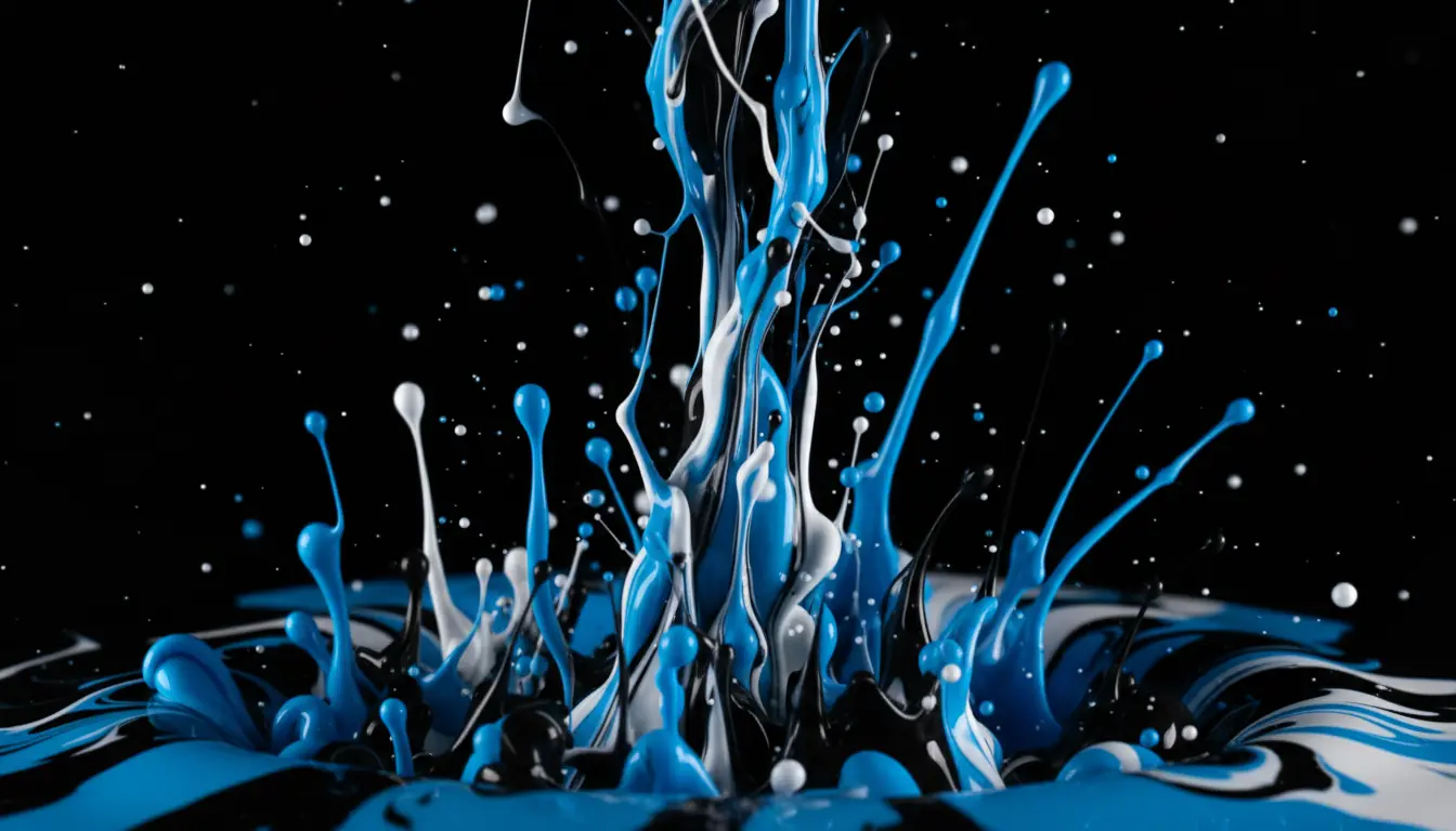 Spectacular paint explosion in bold colors against black background