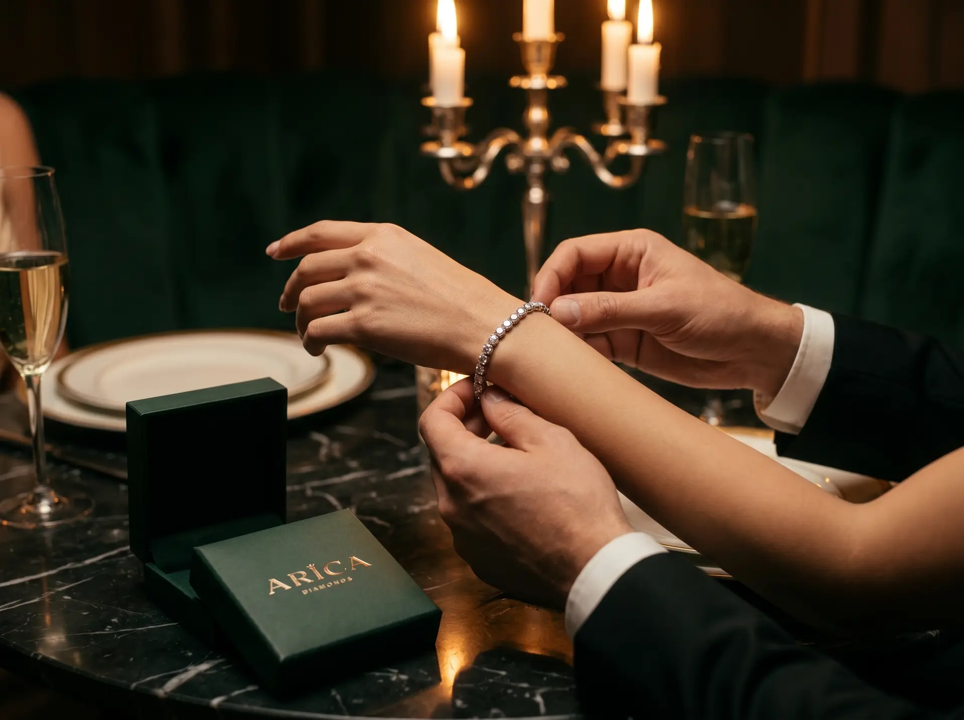 Arica Diamonds jewellery box and brand packaging