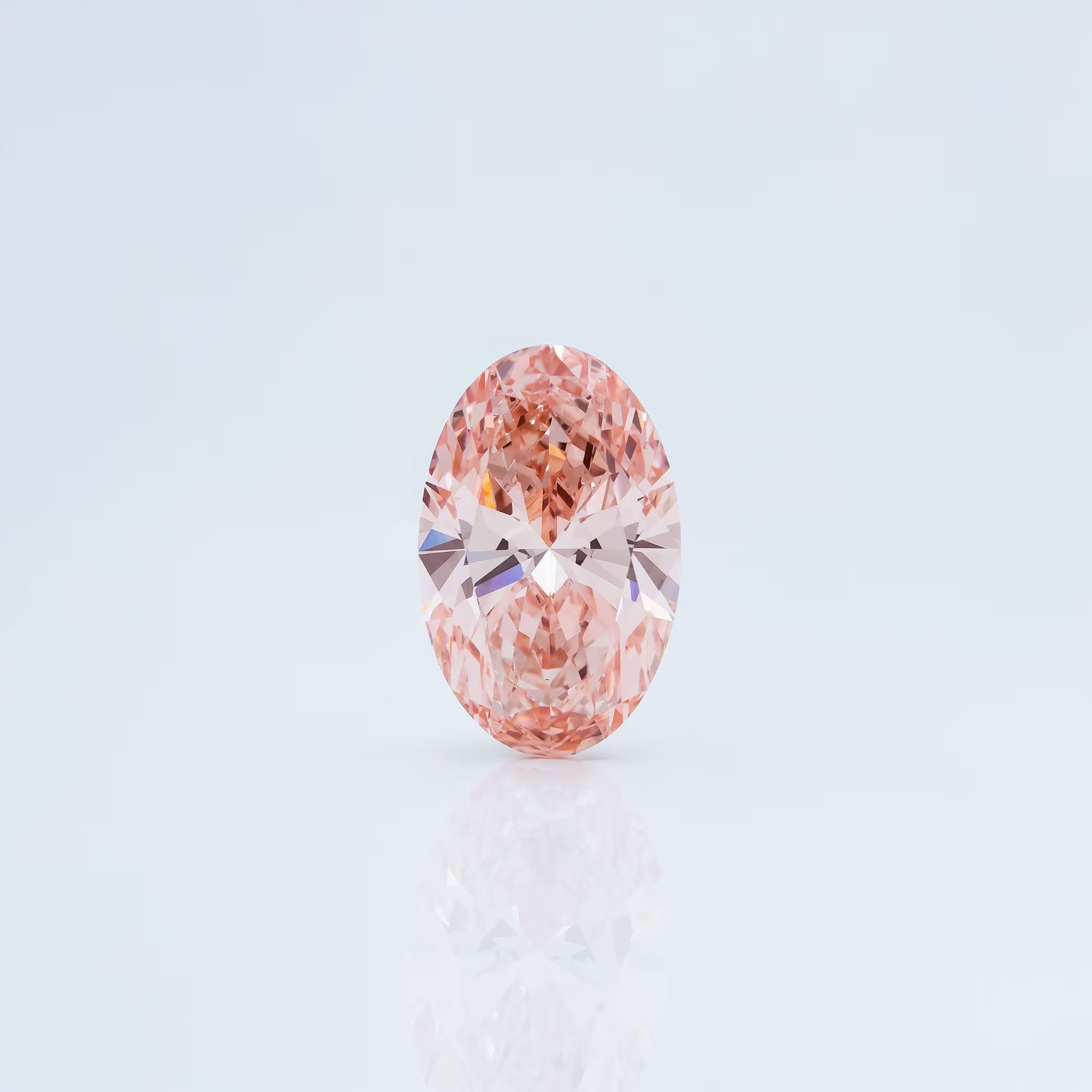 3CT Pink Oval Cut Lab Grown Diamond