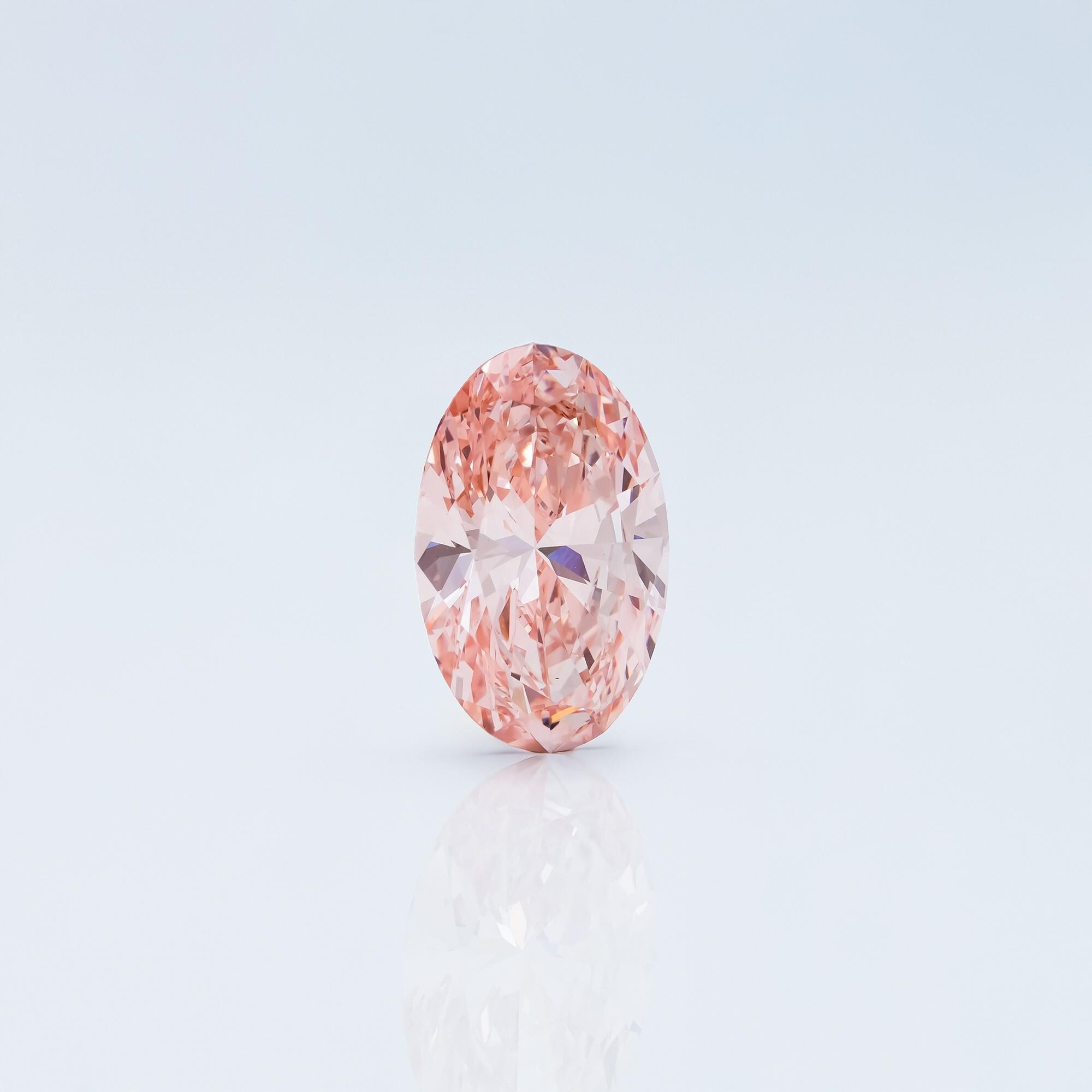 3CT Pink Oval Cut Lab Grown Diamond