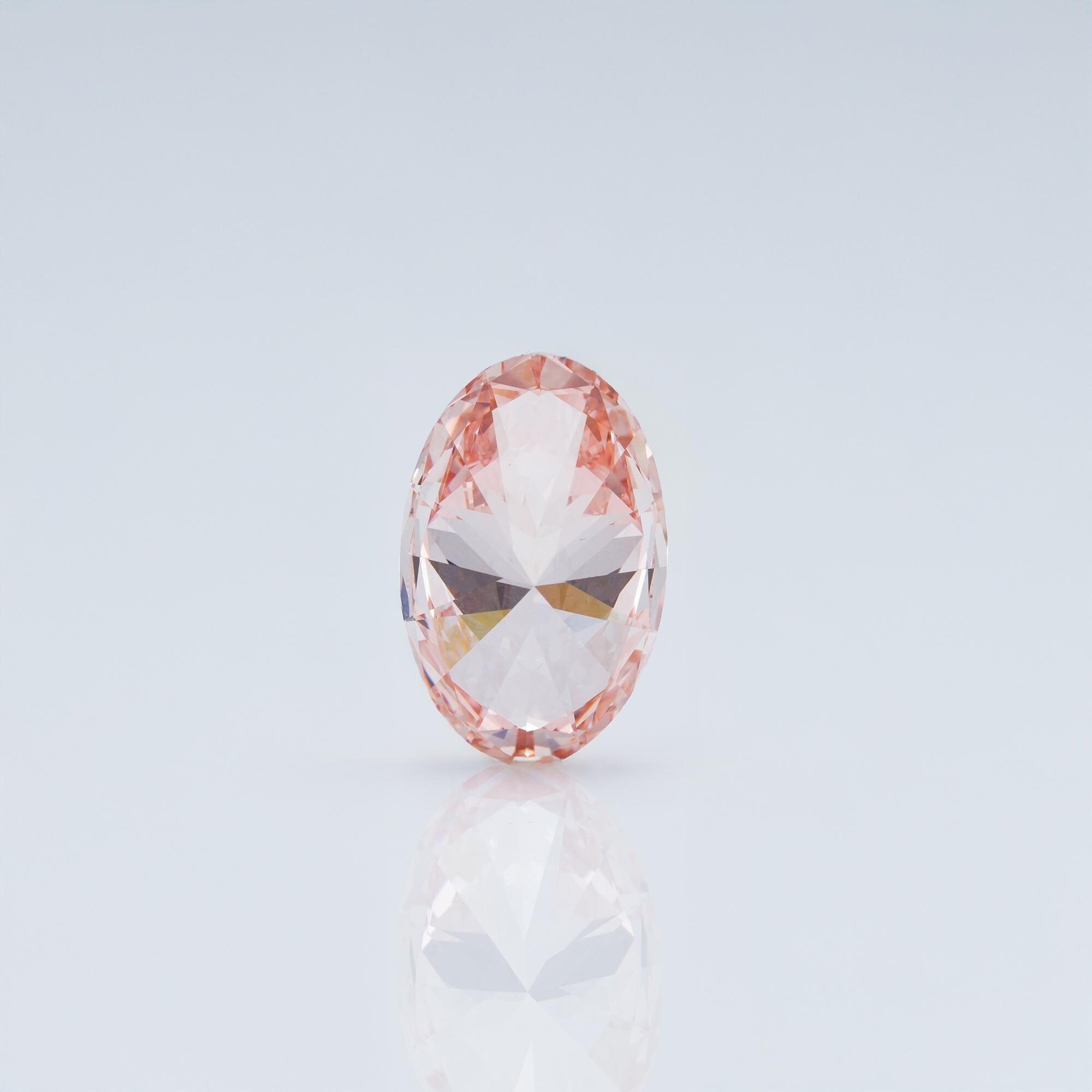 3CT Pink Oval Cut Lab Grown Diamond