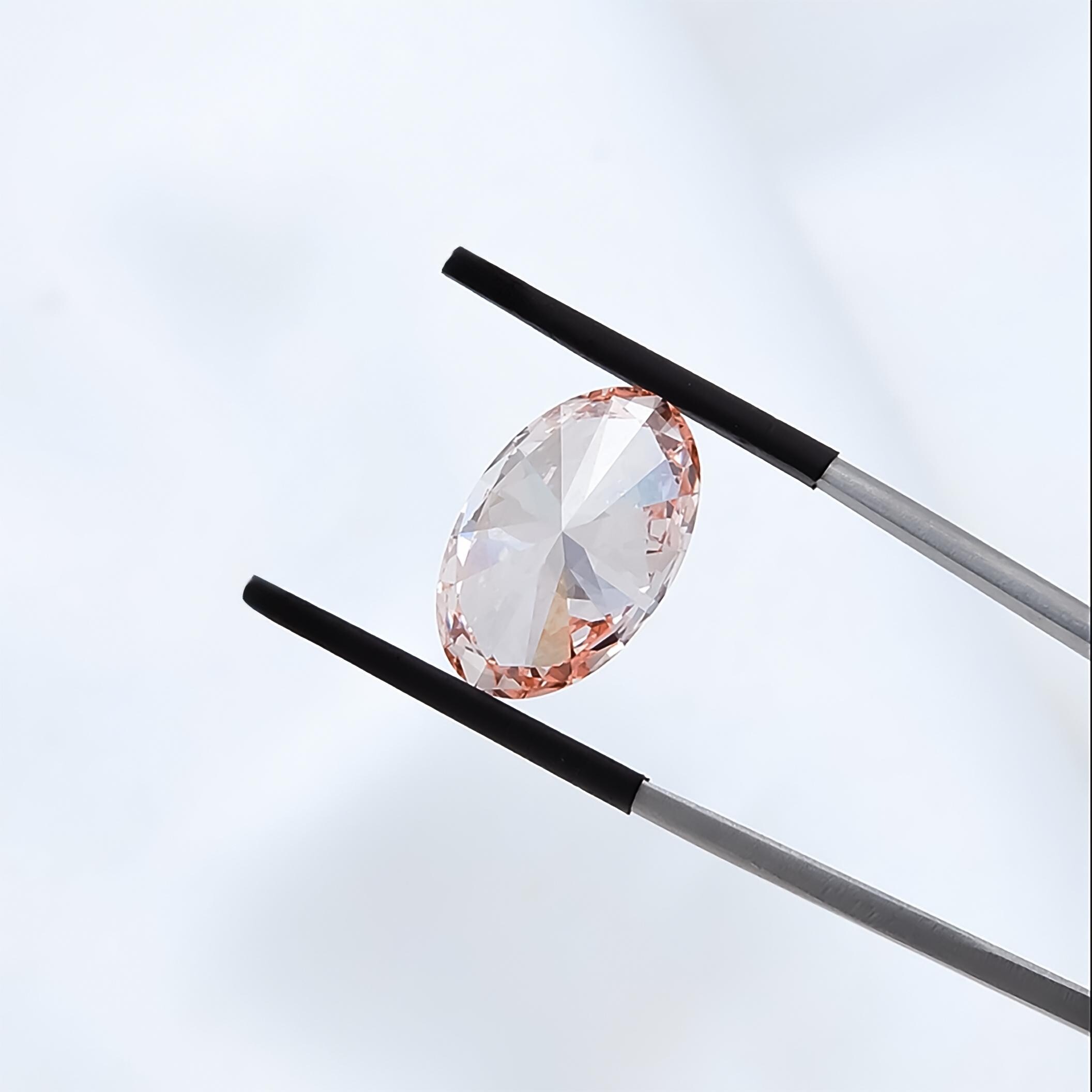 3CT Pink Oval Cut Lab Grown Diamond