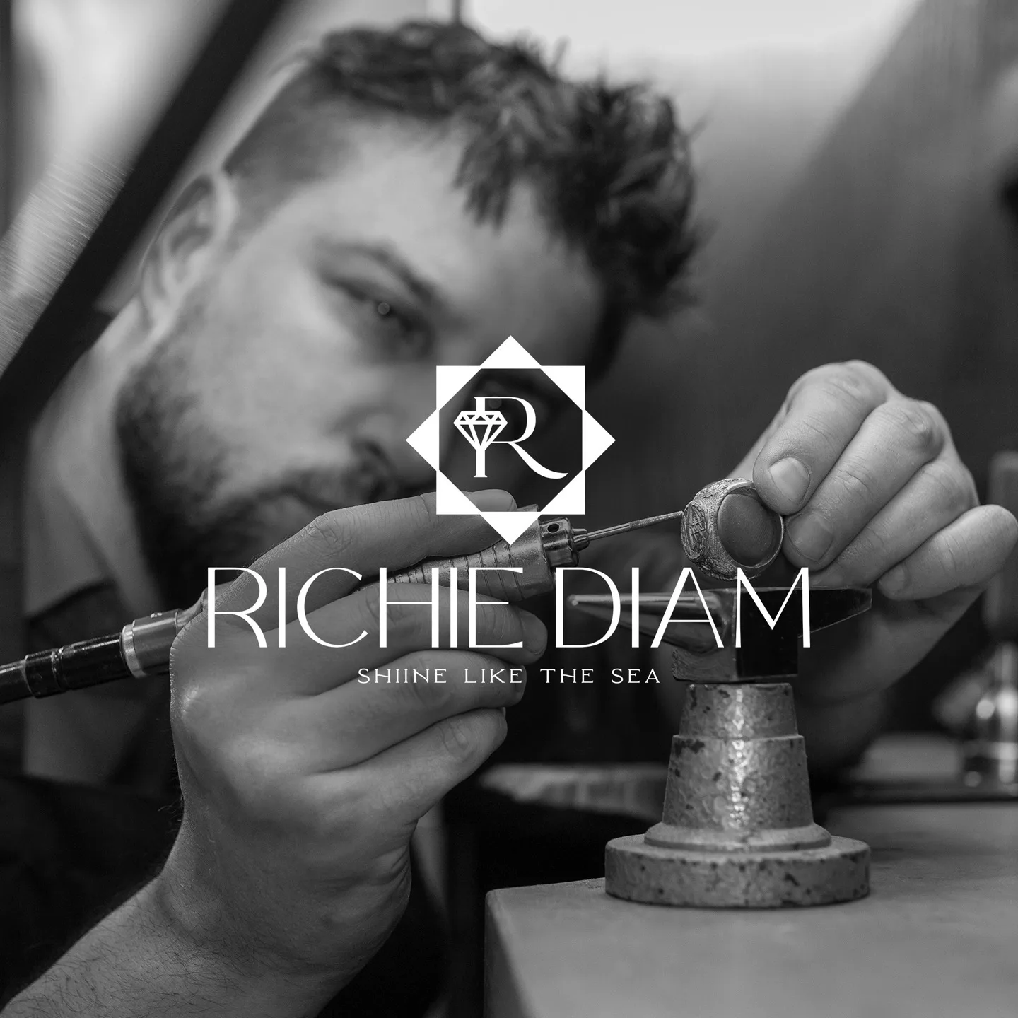 Richie Diam diamond brand identity by Indiibot Surat